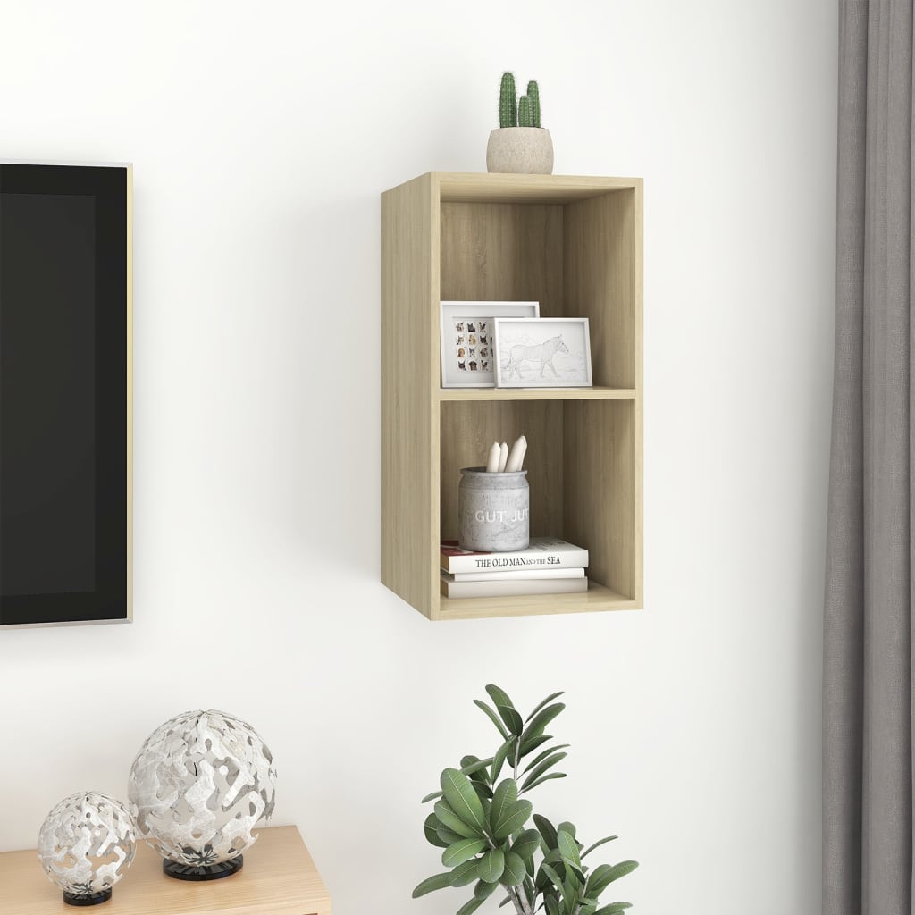 Meuble TV mural en chêne Sonoma 37x37x72 cm, matériau à base de bois