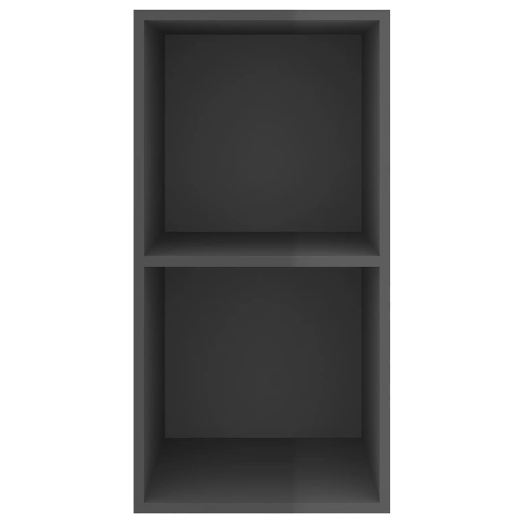 TV wall cabinet high gloss grey 37x37x72 cm wood material