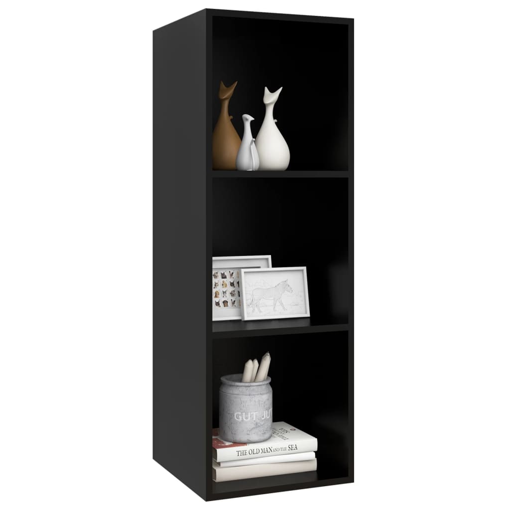 Meuble TV mural noir 37x37x107 cm en bois