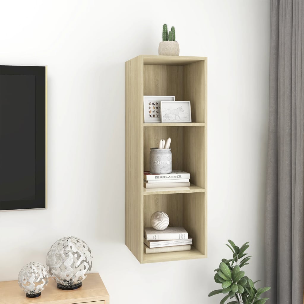 Meuble TV mural chêne Sonoma 37x37x107 cm matériau bois