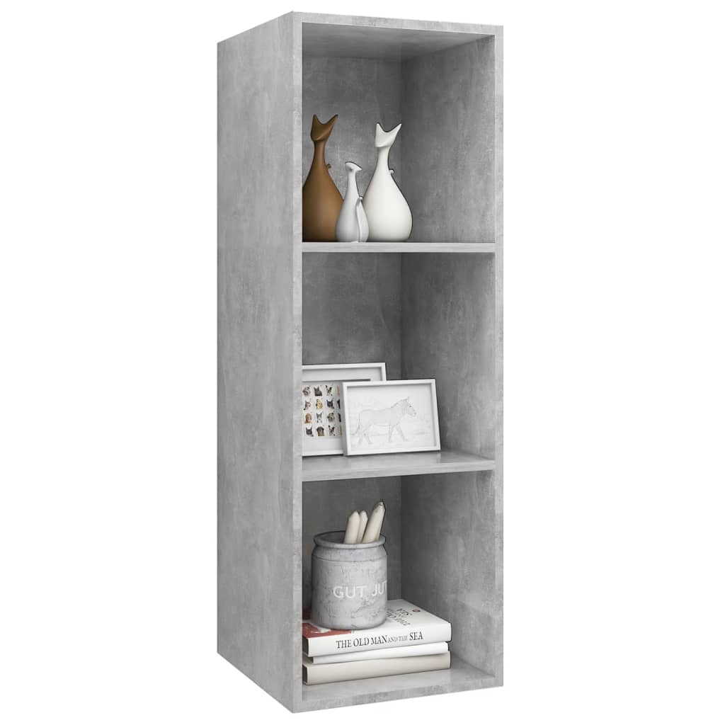 TV wall cabinet concrete grey 37x37x107 cm wood-based material