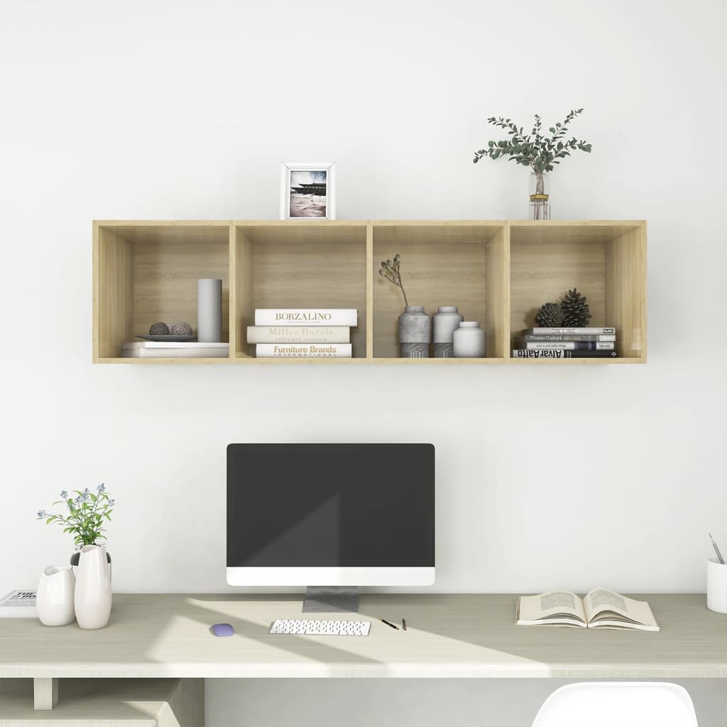 Meuble TV mural chêne Sonoma 37x37x142,5 cm matériau bois