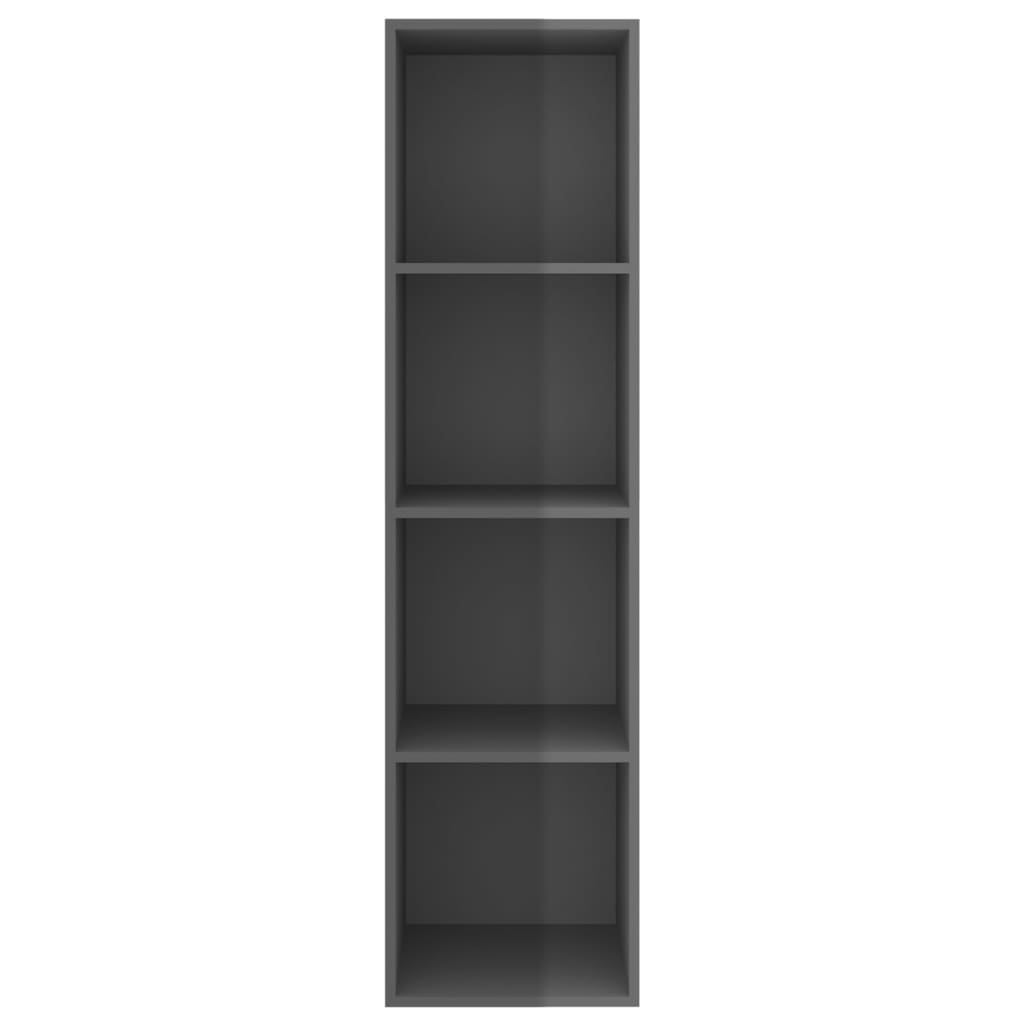 TV wall cabinet high gloss grey 37x37x142.5 cm wood material