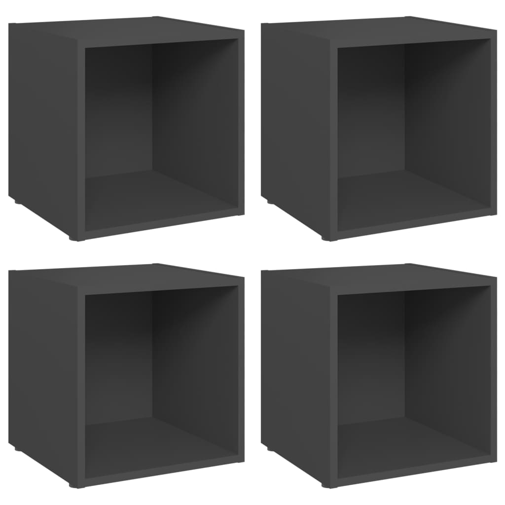 Meubles TV 4 pcs. Gris 37x35x37 cm matériau bois