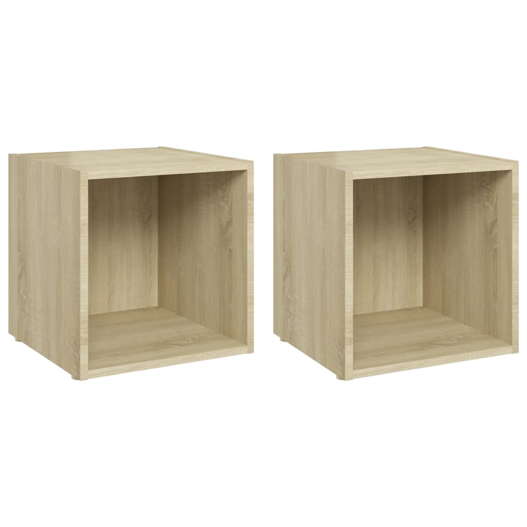TV cabinets 2 pieces Sonoma oak 37x35x37 cm wood material
