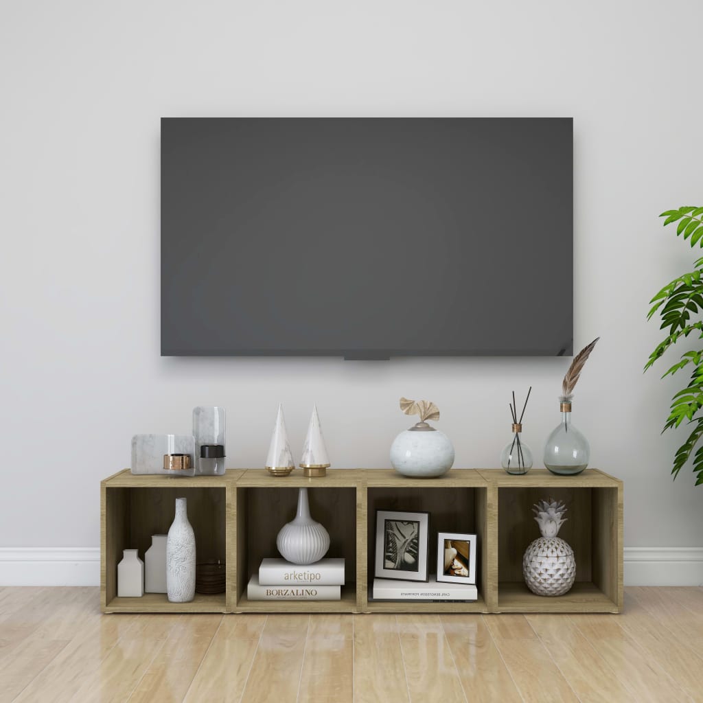 TV cabinets 2 pieces Sonoma oak 37x35x37 cm wood material