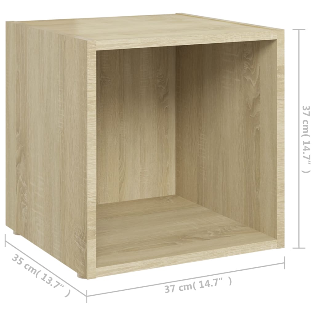 TV cabinets 2 pieces Sonoma oak 37x35x37 cm wood material
