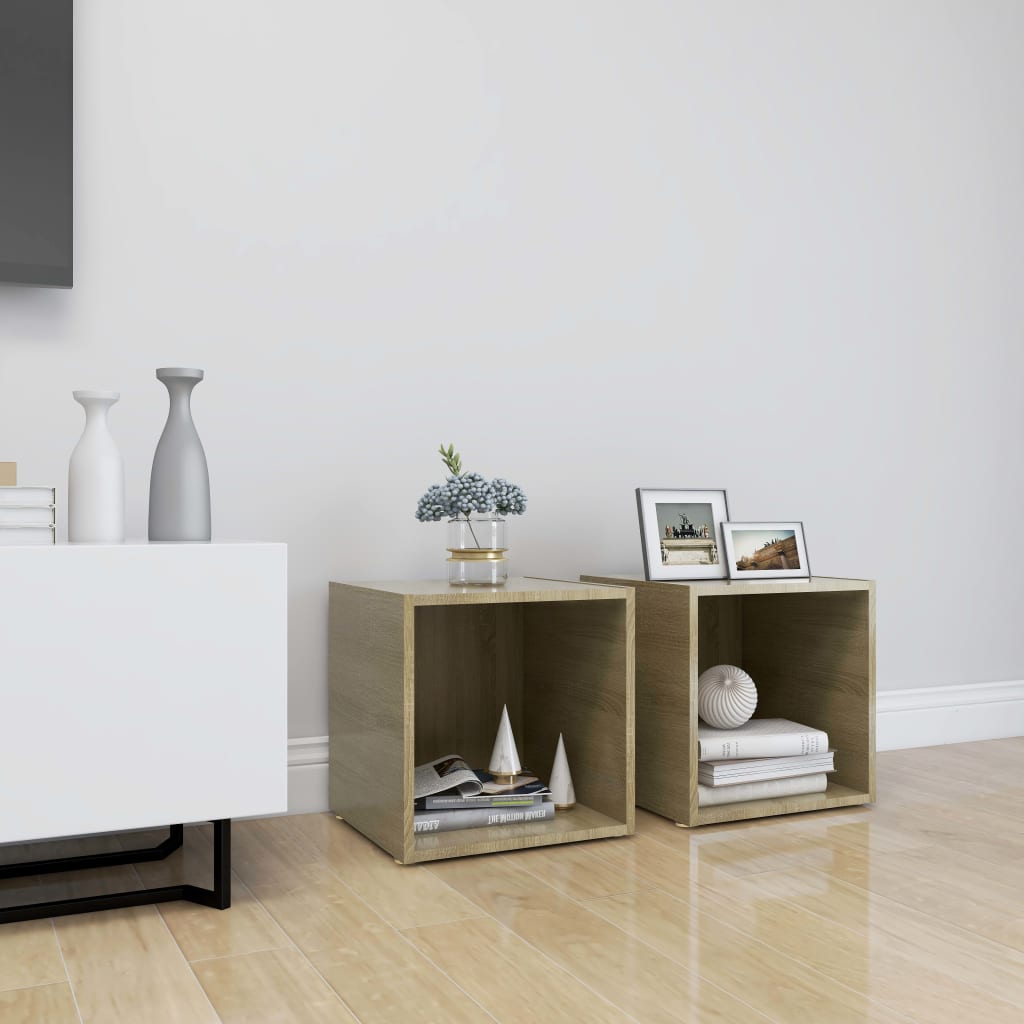 TV cabinets 2 pieces Sonoma oak 37x35x37 cm wood material