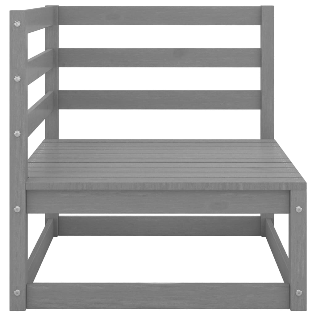 Garden Sofa 2-Seater with Cushions Gray Pine Solid Wood