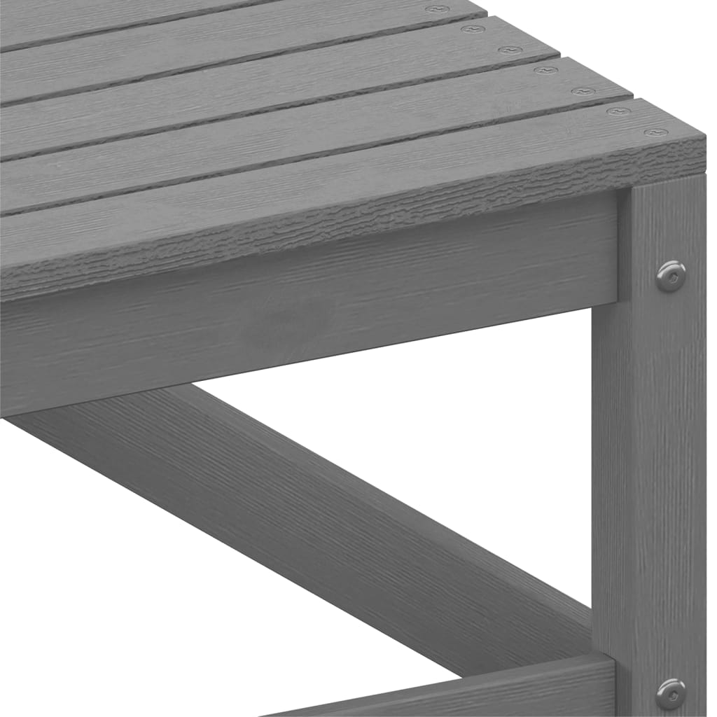 Garden Sofa 2-Seater with Cushions Gray Pine Solid Wood