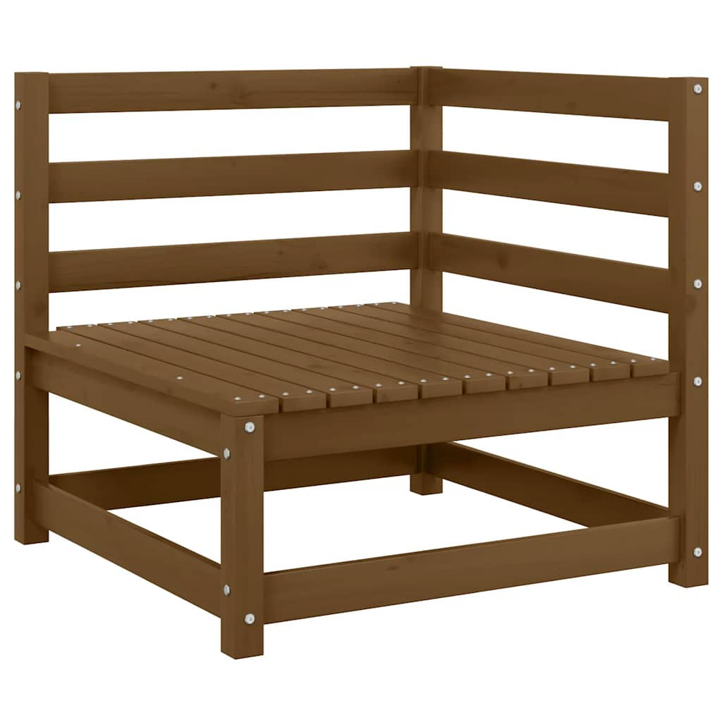 Gartensofa 2-Sitzer mit Kissen Honigbraun Massivholz Kiefer