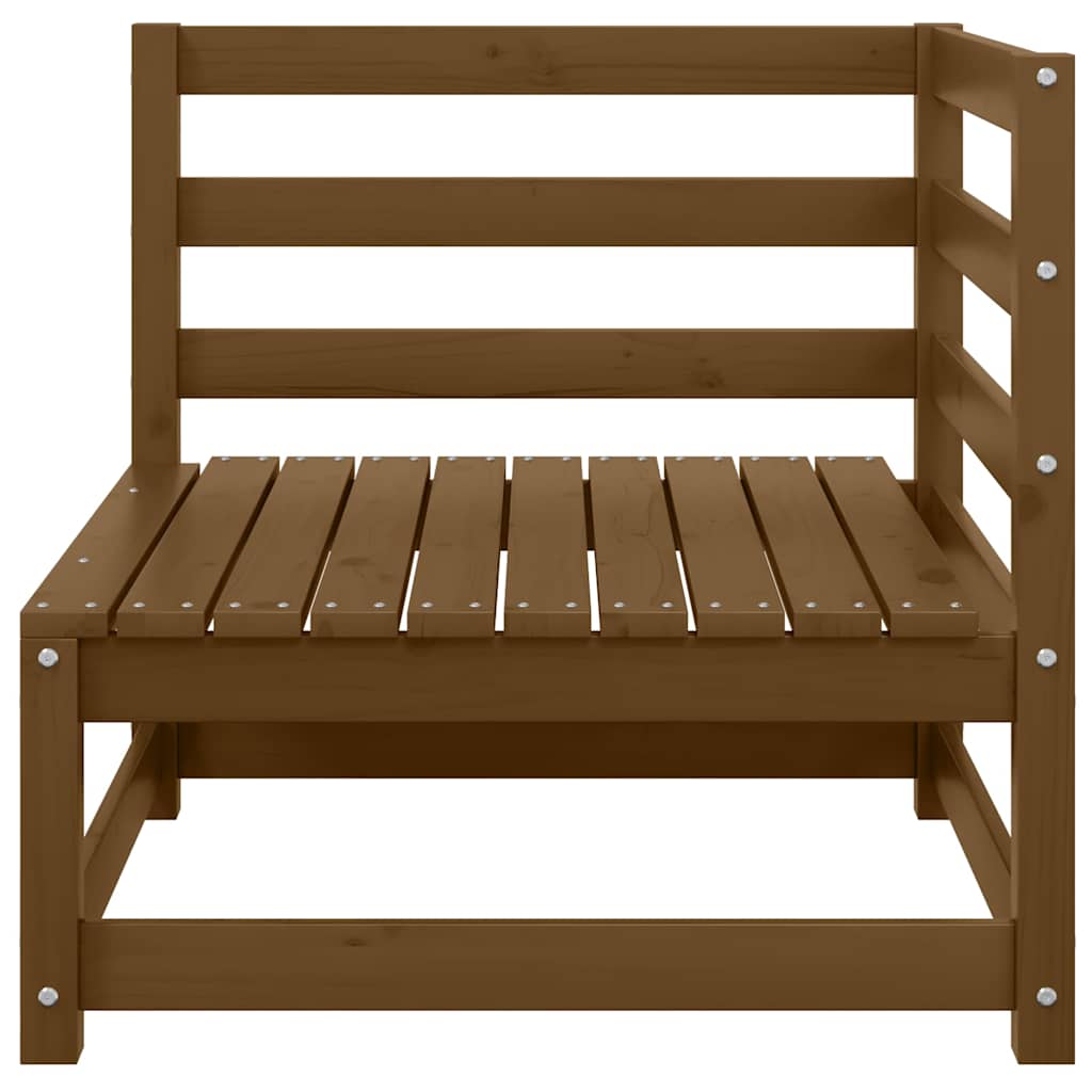 Gartensofa 2-Sitzer mit Kissen Honigbraun Massivholz Kiefer