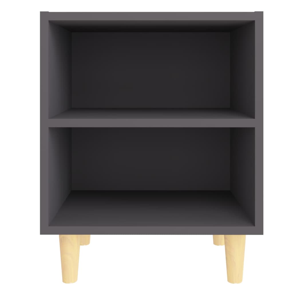 Nachttische mit Massivholz-Beinen 2 Stk. Grau 40x30x50 cm