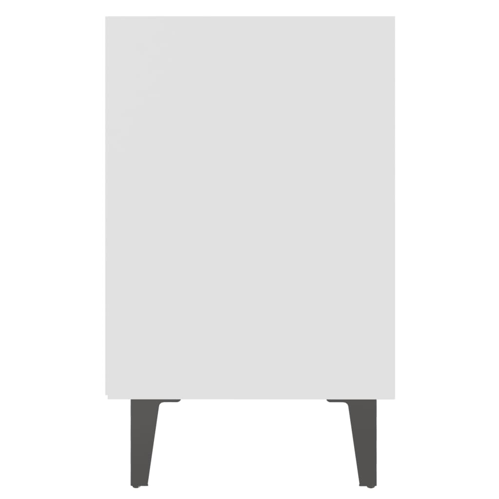 Bedside table with metal legs white 40x30x50 cm