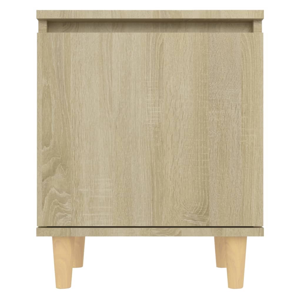 Tables de chevet 2 pcs. Pieds en bois massif Chêne Sonoma 40x30x50cm