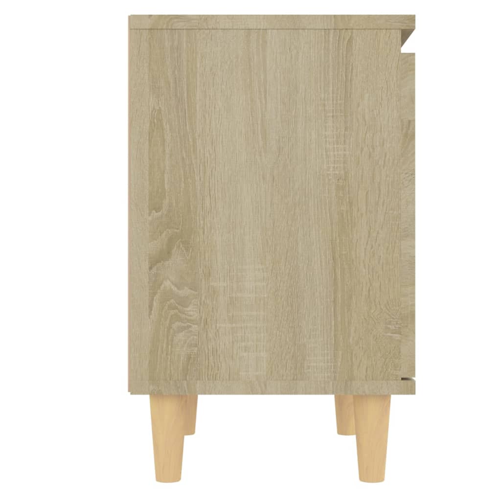 Tables de chevet 2 pcs. Pieds en bois massif Chêne Sonoma 40x30x50cm