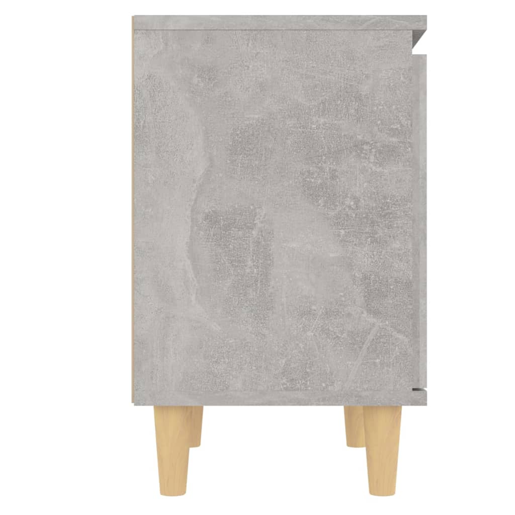 Nachttische mit Massivholz-Beinen 2 Stk. Betongrau 40x30x50cm