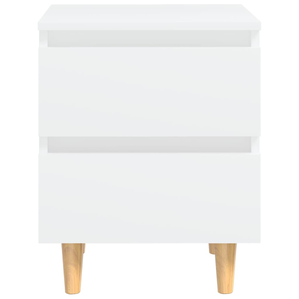 Bedside table with pinewood legs white 40x35x50 cm