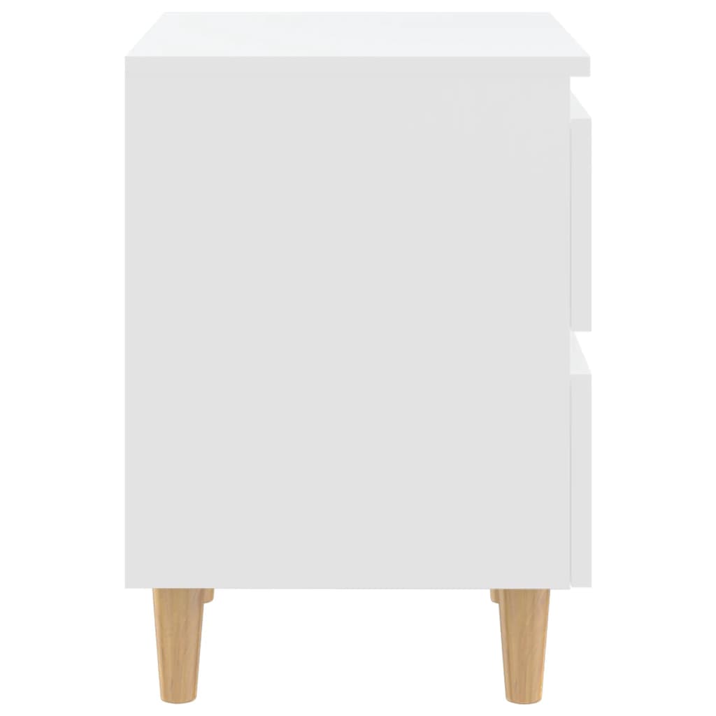Bedside table with pinewood legs white 40x35x50 cm
