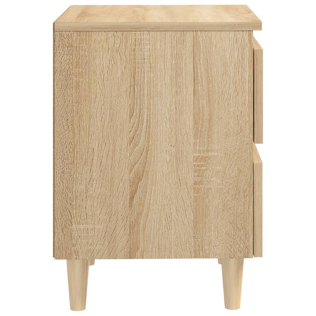 Bedside table with pinewood legs Sonoma oak 40x35x50 cm