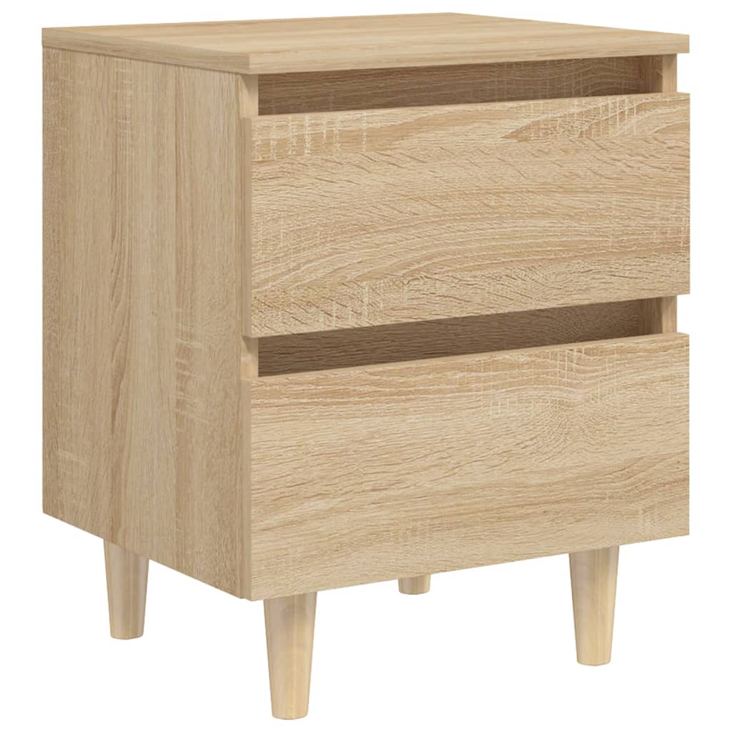 Tables de chevet 2 pcs. pieds en bois de pin Chêne Sonoma 40x35x50cm