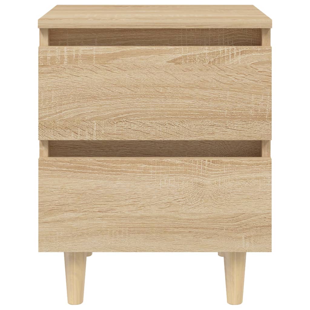 Tables de chevet 2 pcs. pieds en bois de pin Chêne Sonoma 40x35x50cm