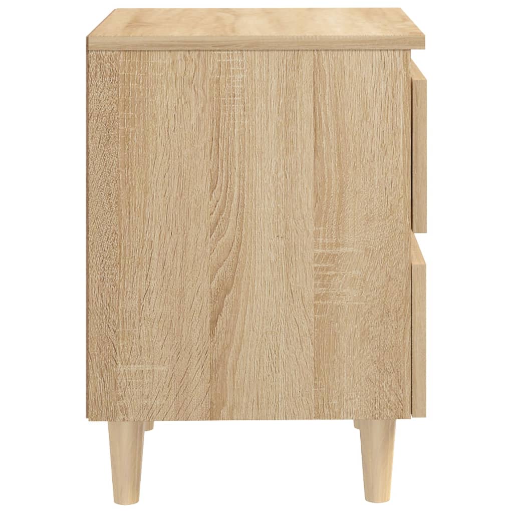 Tables de chevet 2 pcs. pieds en bois de pin Chêne Sonoma 40x35x50cm