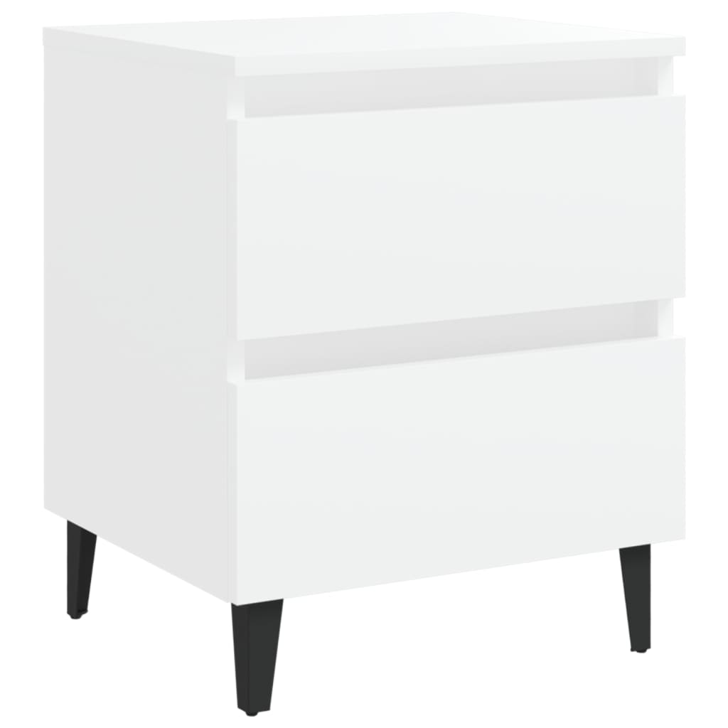 Table de chevet blanche 40x35x50 cm en bois