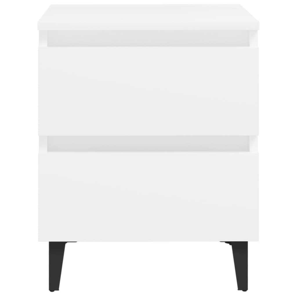 Table de chevet blanche 40x35x50 cm en bois