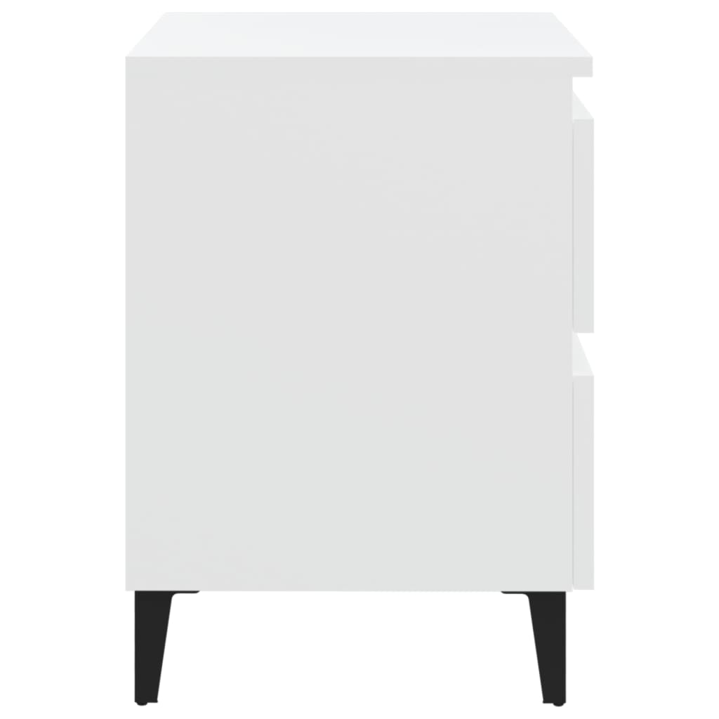 Table de chevet blanche 40x35x50 cm en bois