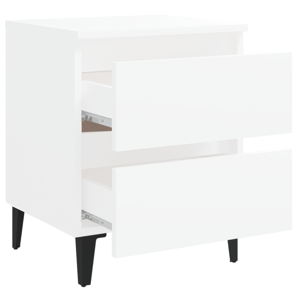 Table de chevet blanche 40x35x50 cm en bois