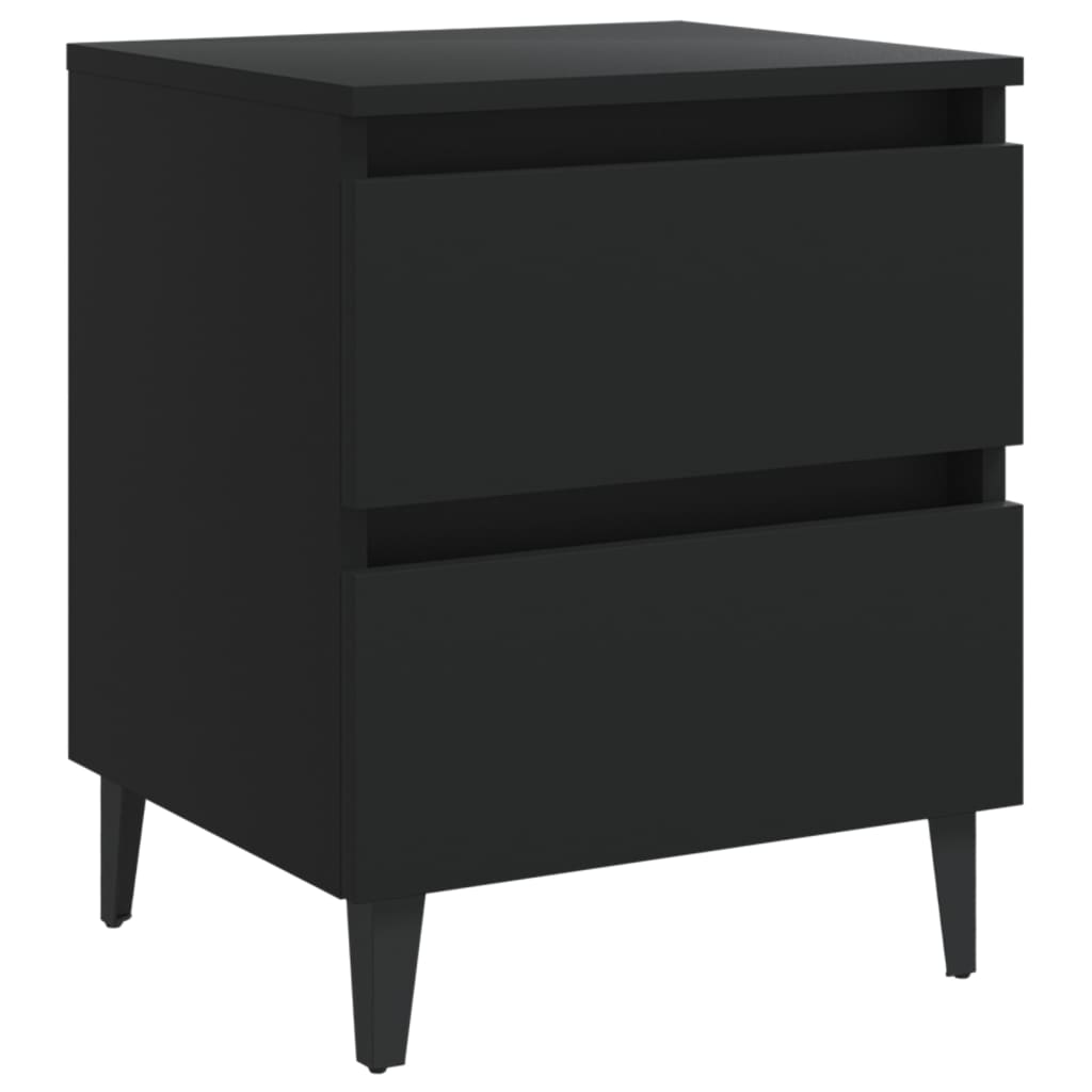 Tables de chevet 2 pcs. Noir 40x35x50 cm en bois