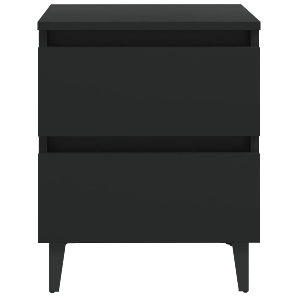 Tables de chevet 2 pcs. Noir 40x35x50 cm en bois