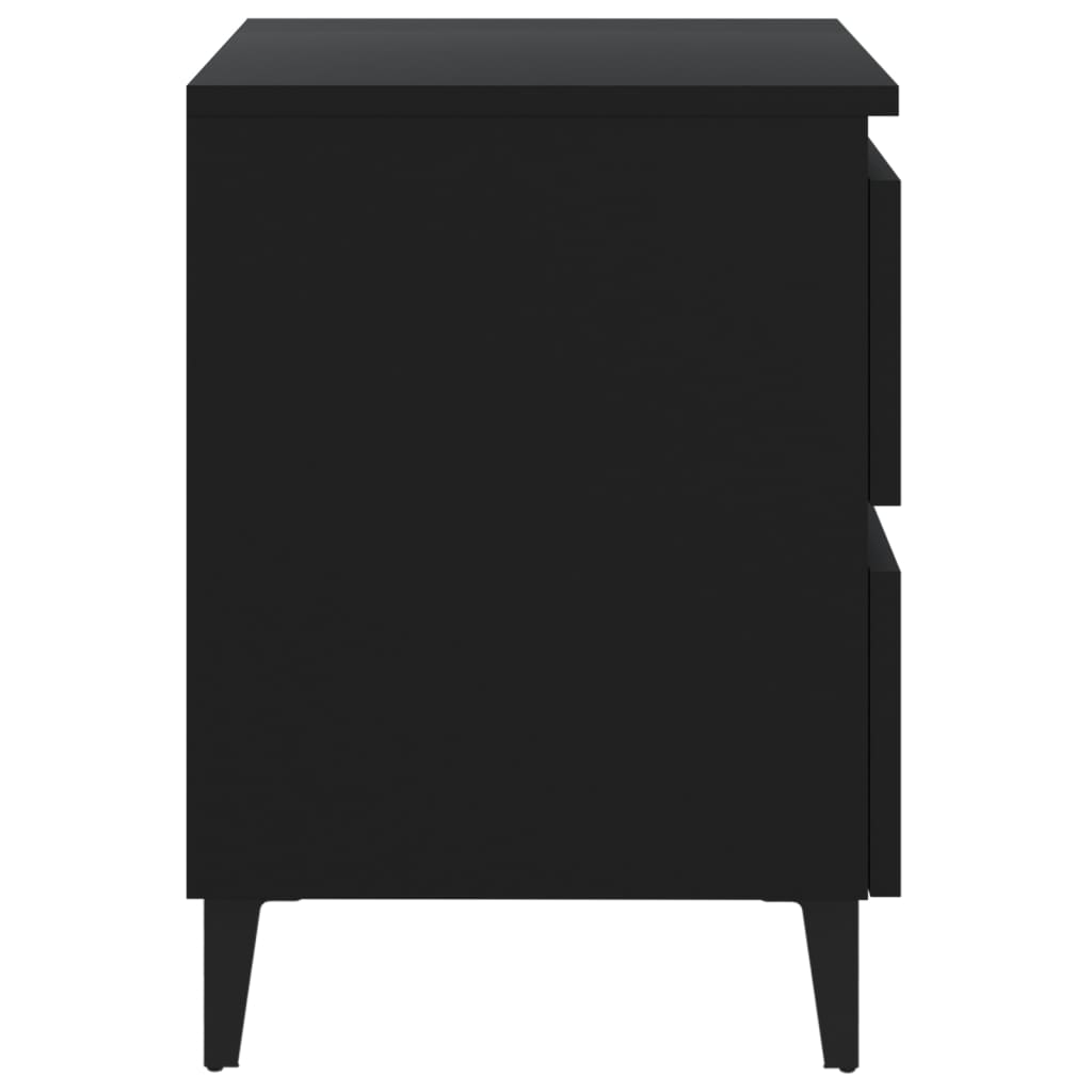 Tables de chevet 2 pcs. Noir 40x35x50 cm en bois