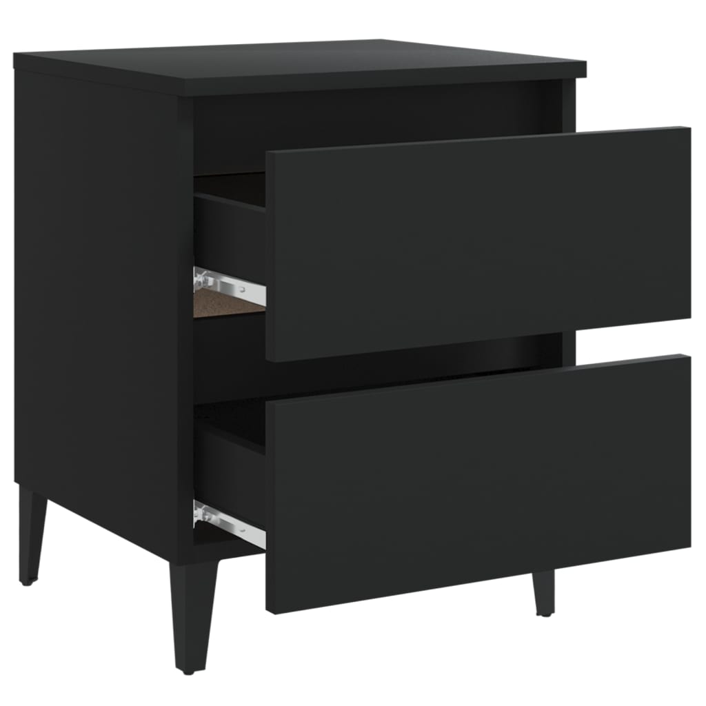Tables de chevet 2 pcs. Noir 40x35x50 cm en bois