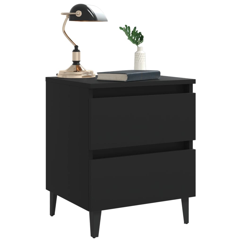 Tables de chevet 2 pcs. Noir 40x35x50 cm en bois