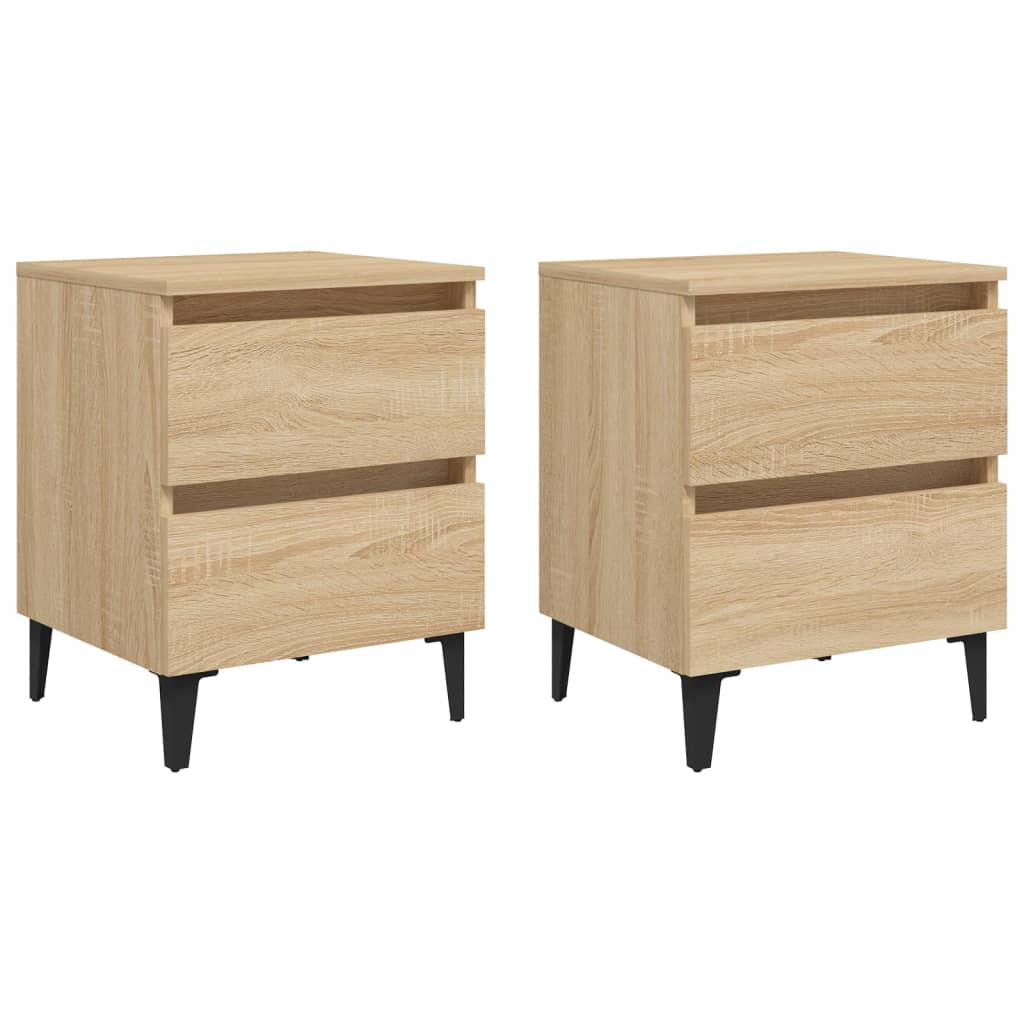 Tables de chevet 2 pcs. Chêne Sonoma 40x35x50 cm matériau bois