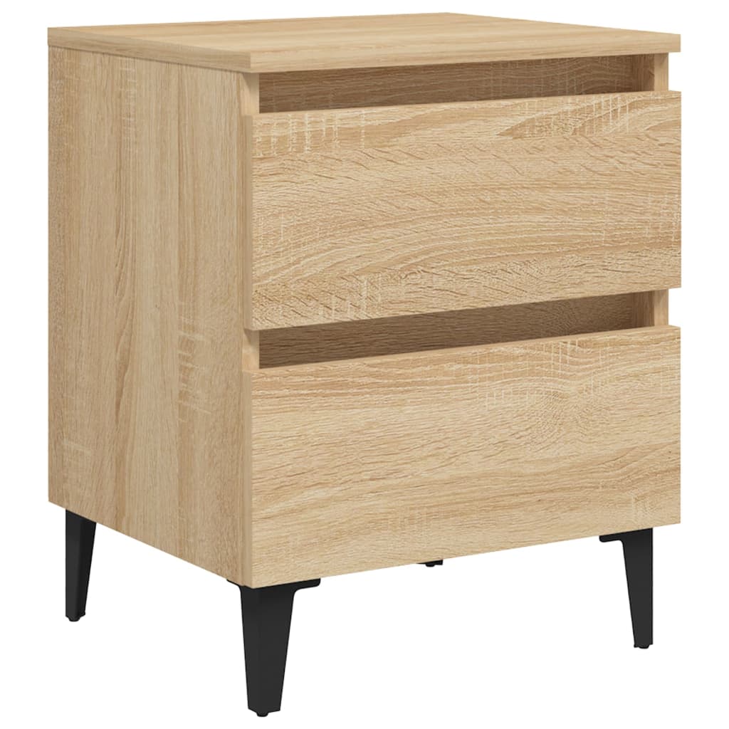 Tables de chevet 2 pcs. Chêne Sonoma 40x35x50 cm matériau bois