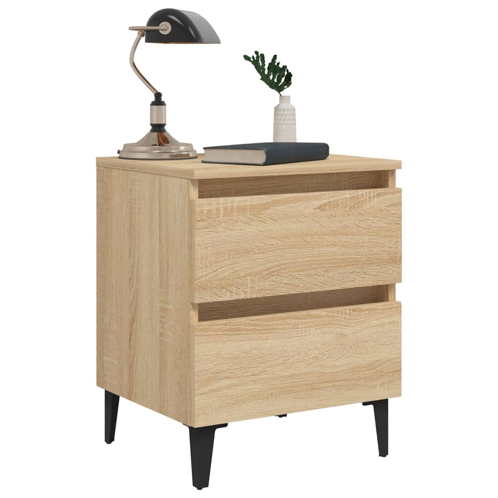 Tables de chevet 2 pcs. Chêne Sonoma 40x35x50 cm matériau bois