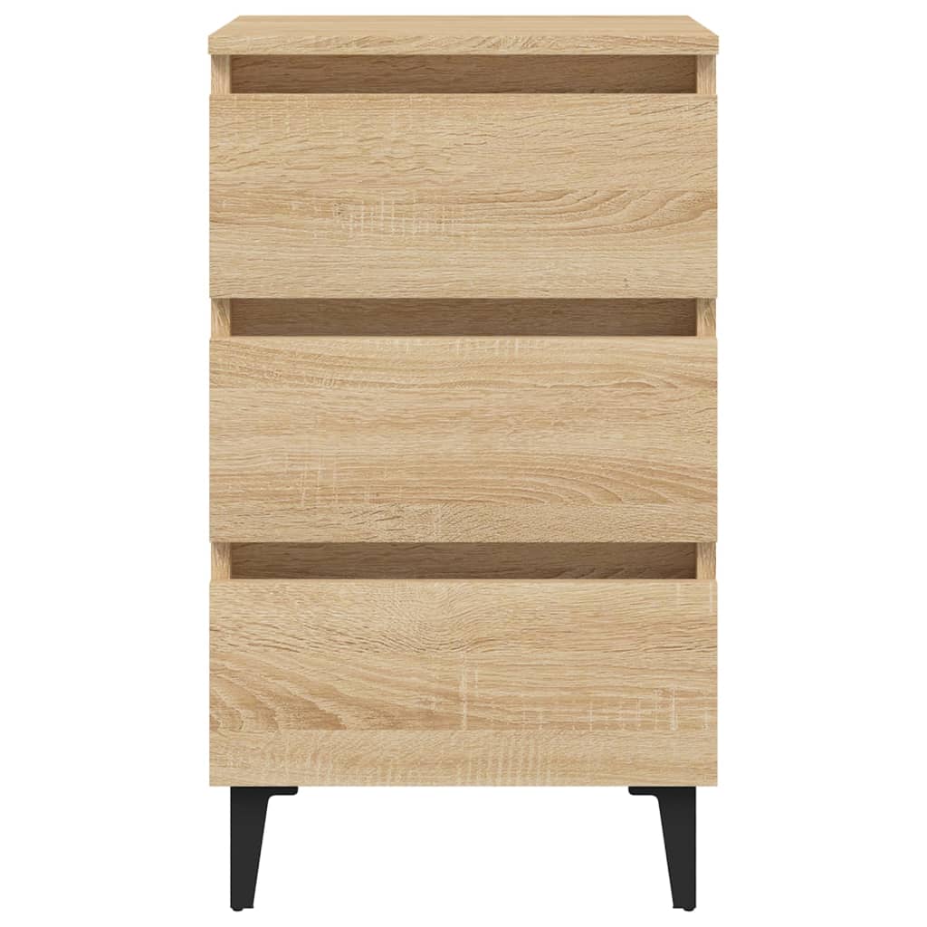Table de chevet avec pieds en métal chêne Sonoma 40x35x69 cm