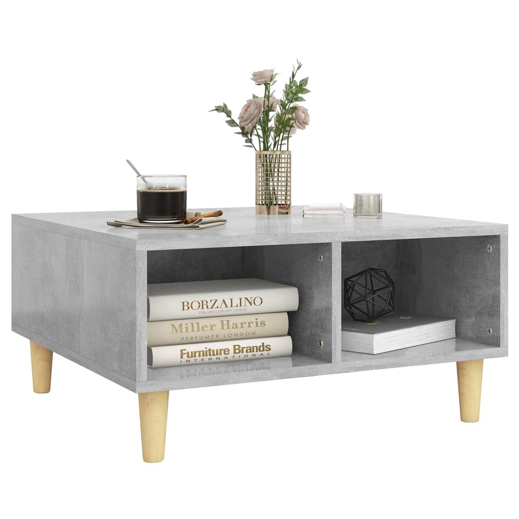 Coffee table concrete grey 60x60x30 cm wood material
