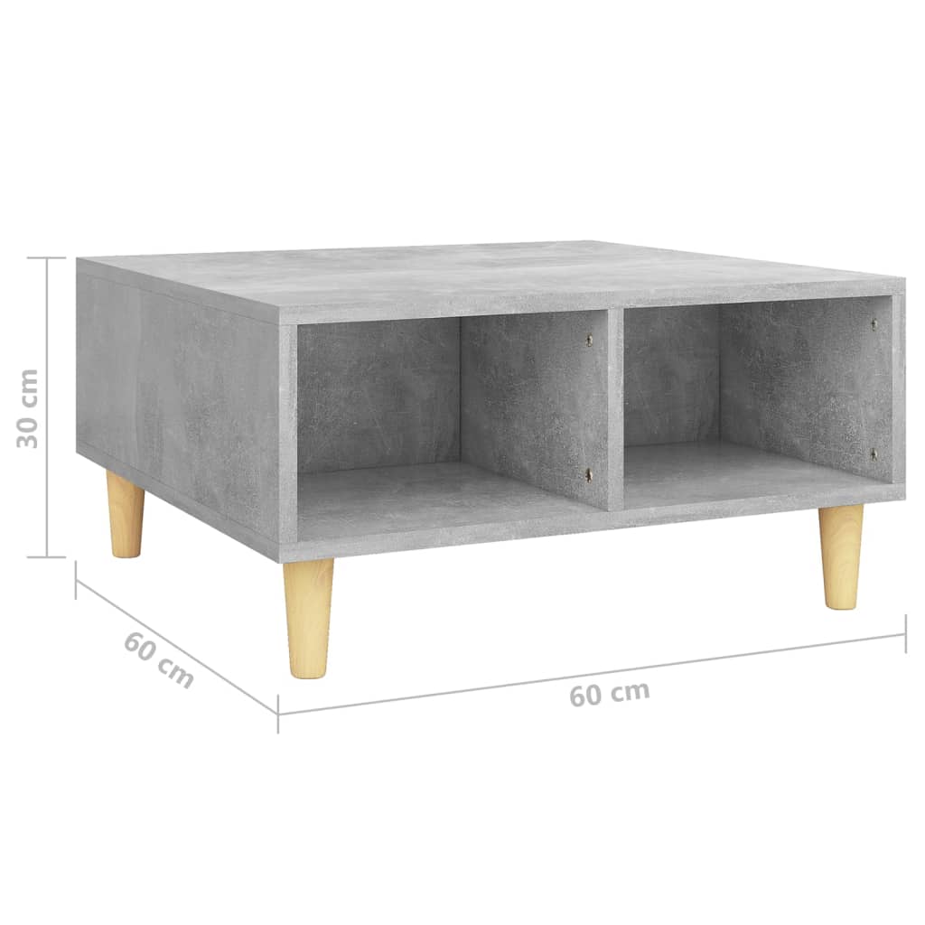 Coffee table concrete grey 60x60x30 cm wood material
