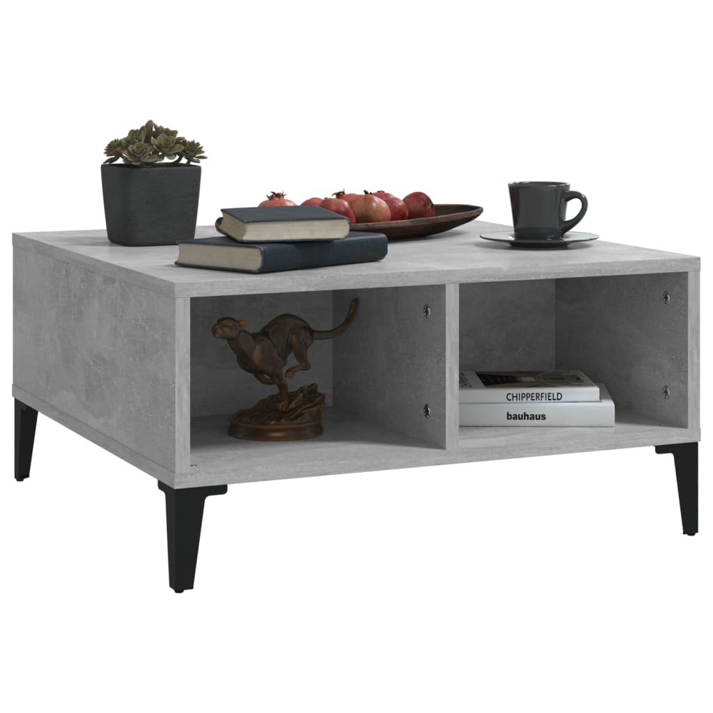 Coffee table concrete grey 60x60x30 cm wood material