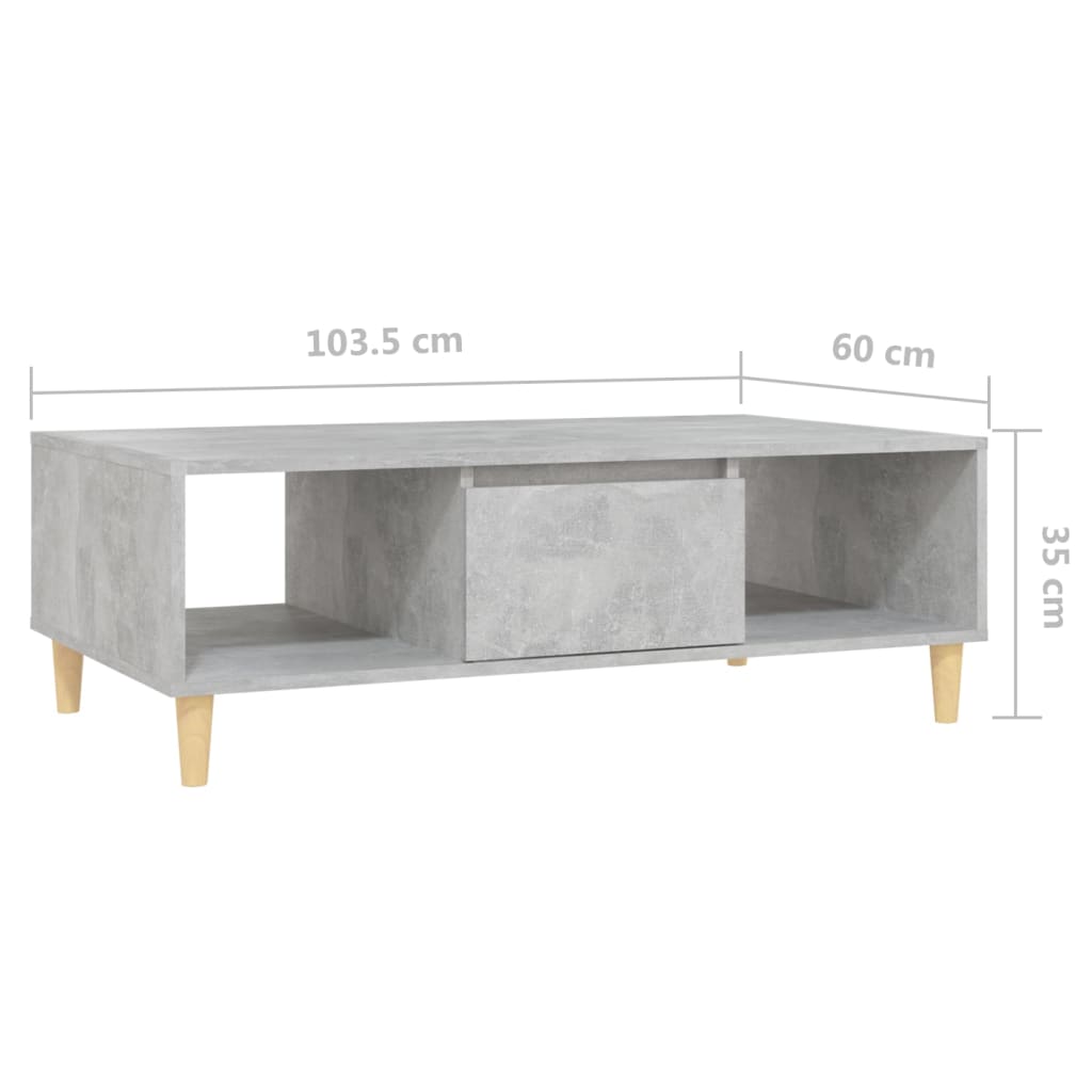 Couchtisch Betongrau 103,5x60x35 cm Holzwerkstoff