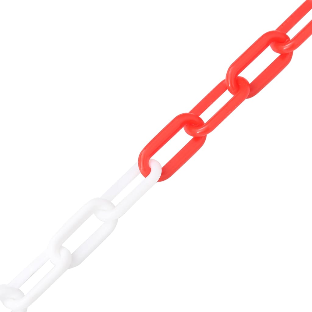 Absperrkette Rot und Weiß 30 m Ø8 mm Kunststoff