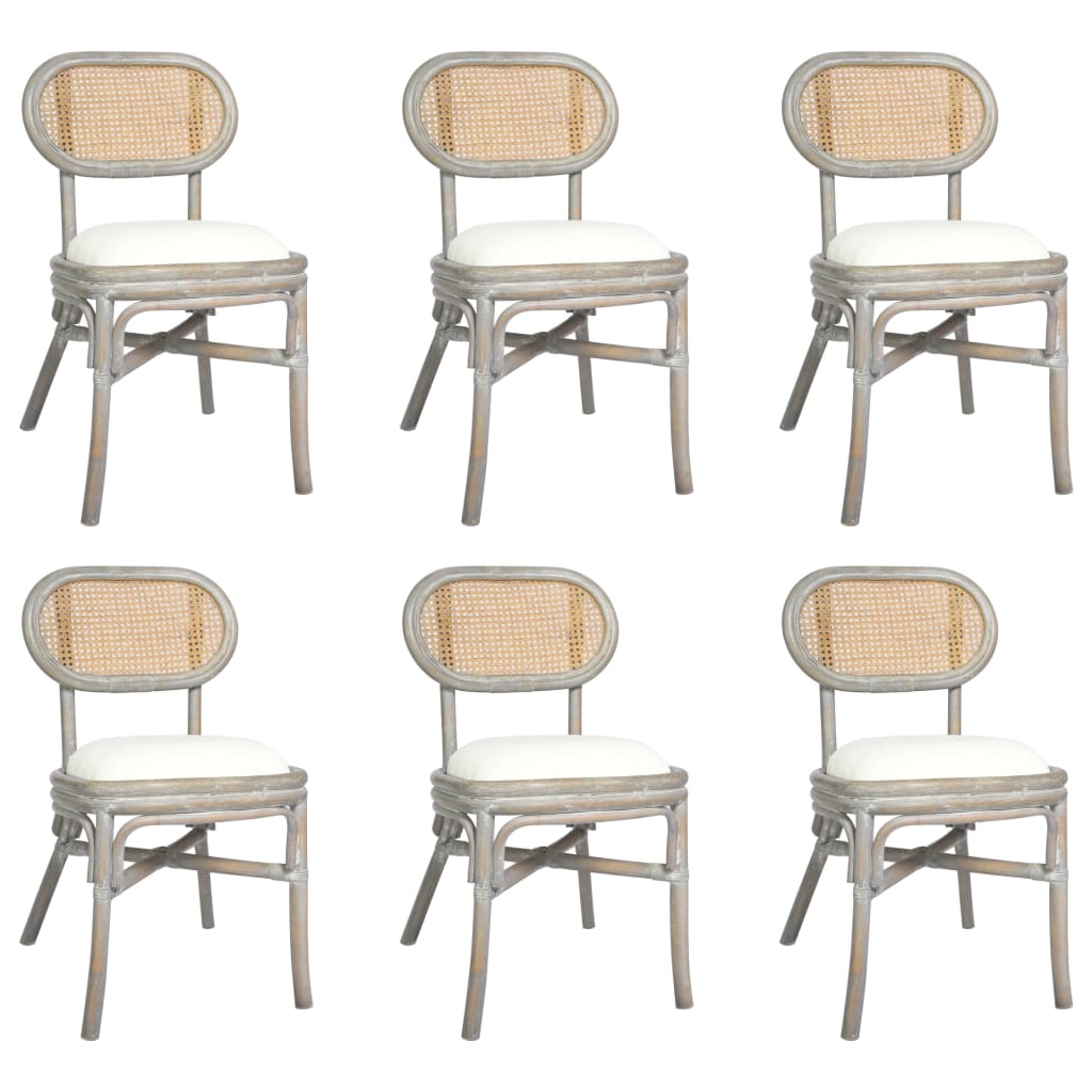 Dining chairs 6 pcs. Grey linen cover