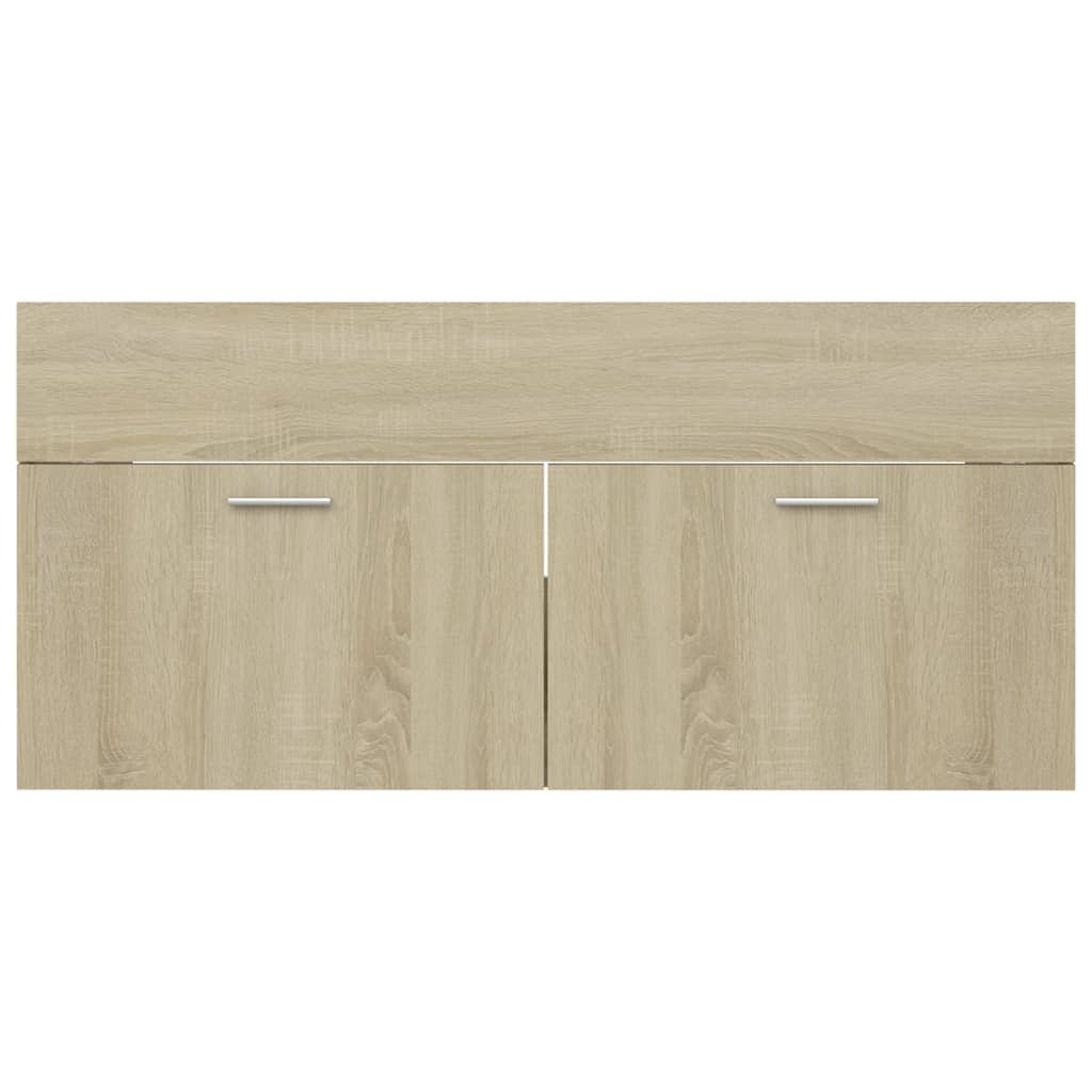 Washbasin base cabinet built-in basin Sonoma oak wood material