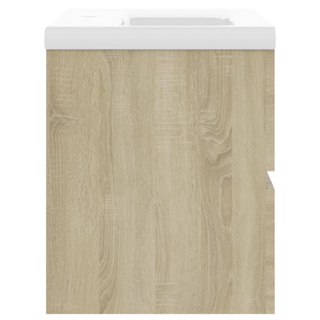 Washbasin base cabinet built-in basin Sonoma oak wood material