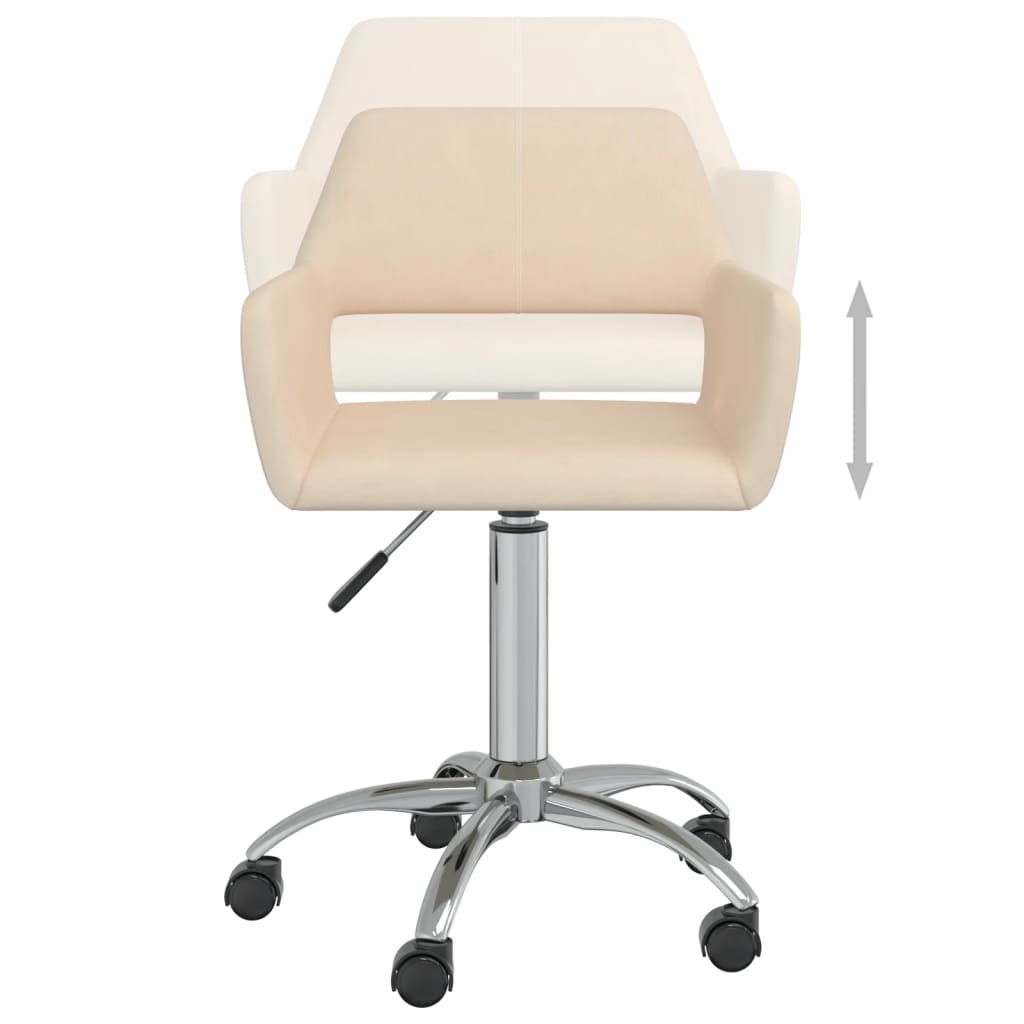 Bürostuhl Drehbar Creme Stoff