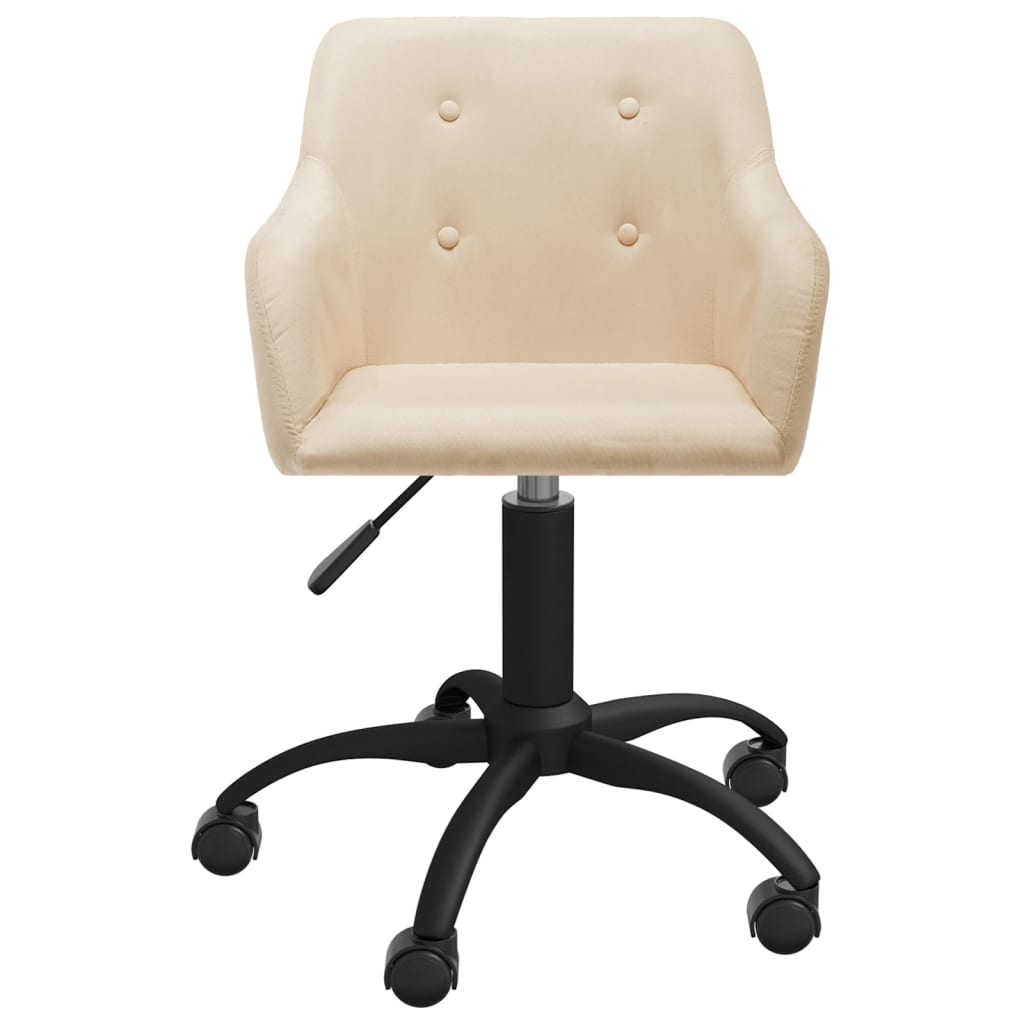 Bürostuhl Drehbar Creme Stoff